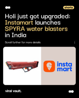 Ready to upgrade your Holi splash game?
With Instamart bringing German cult brand SPYRA to India, precision-shot water blasters are set to turn festive fun into a premium play. As quick commerce rides the surge in last-minute festive shopping, will high-tech water fights be this season’s biggest trend?
#Instamart #SPYRA #Holi2026 #QuickCommerce #ViralVaultIndia