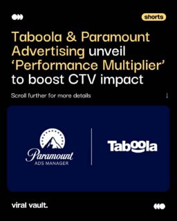 Taboola and Paramount Advertising are turning up the volume on Connected TV! With the launch of ‘Performance Multiplier’, brands can now amplify reach, precision, and performance across CTV like never before. It’s not just advertising - it’s smarter storytelling in motion.
#CTVRevolution #PerformanceMultiplier #ParamountAdvertising #Taboola #AdTechInnovation