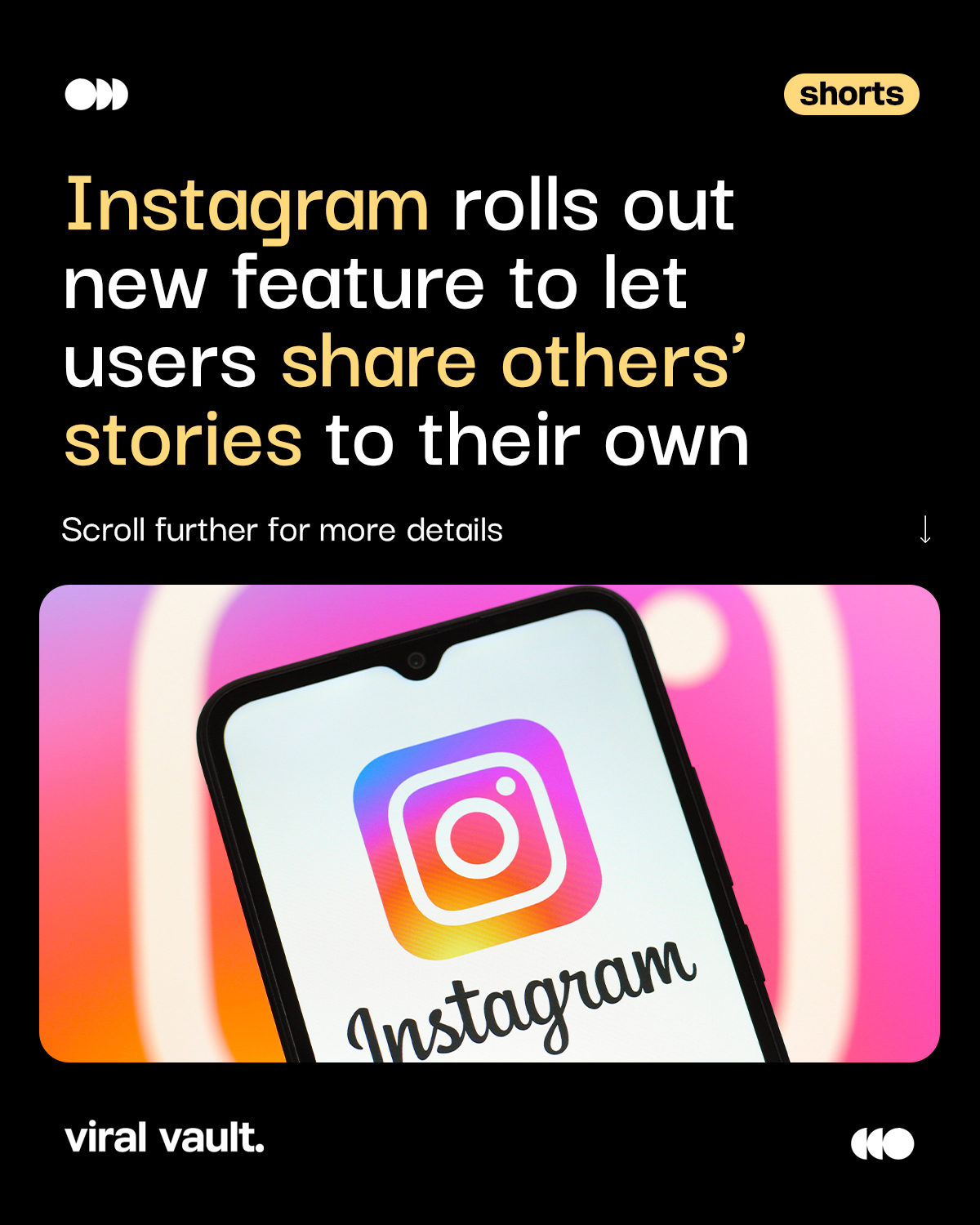 Instagram just made storytelling a whole lot more sharable. With its new feature letting users repost someone else’s Story directly to their own, creators and brands now get an effortless way to amplify moments, boost reach, and keep the conversation flowing. It’s Instagram saying: “If you love it, share it, instantly.” Because good stories deserve a second spotlight.

#InstagramUpdate #StoryShare #InstaNews #SocialMediaTrends #ContentCreators #NewFeatureAlert #ShareTheStory #IGUpdates #ViralVaultIndia