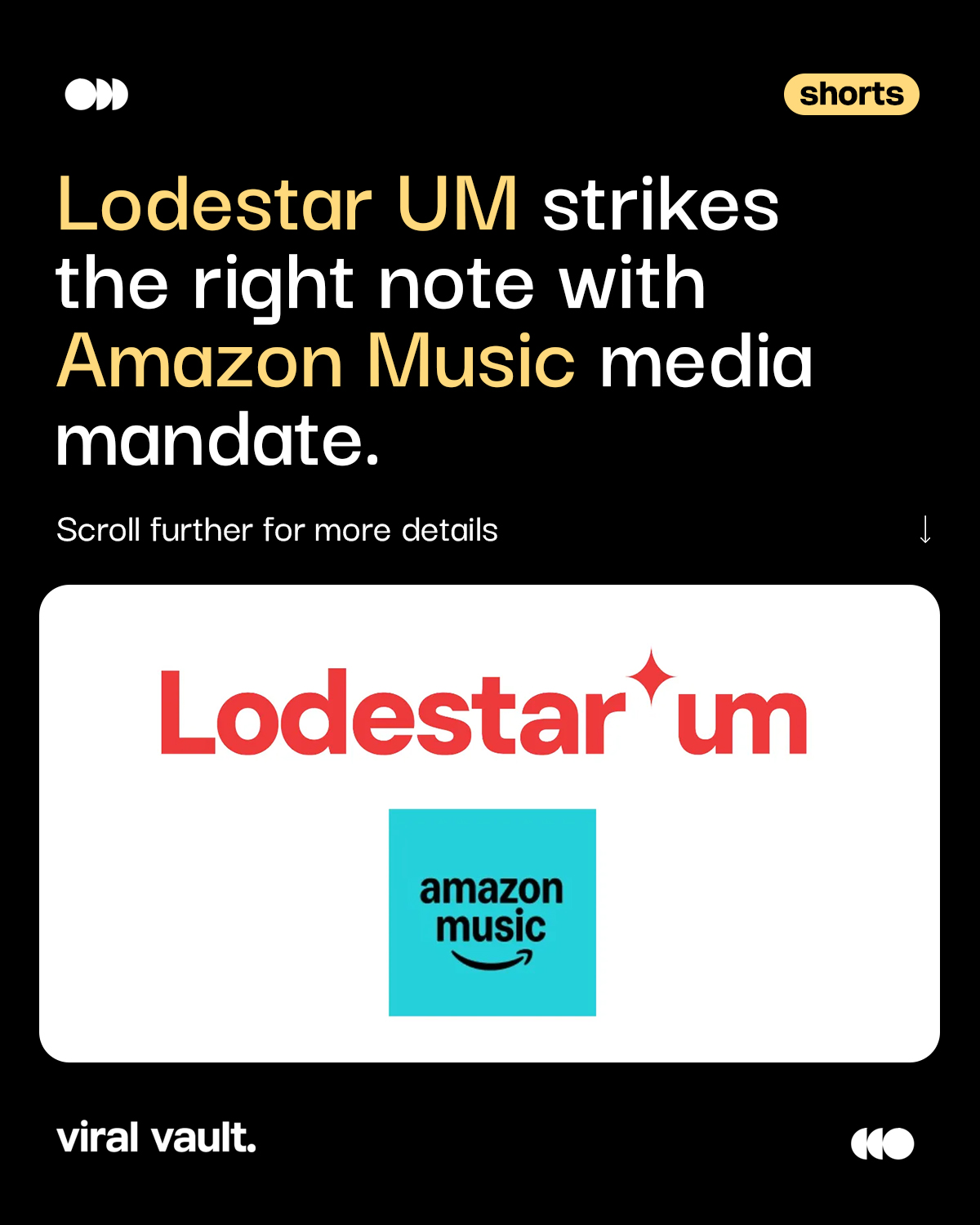 Lodestar UM just hit the right note
The Omnicom Media India agency has bagged Amazon Music’s integrated media mandate, set to power full-funnel, insight-led campaigns using its Full Color Media framework. With data, culture, and creativity in sync, the partnership amps up Omnicom Media’s growing collaboration with Amazon in India.
#LodestarUM #AmazonMusic #ViralVaultIndia