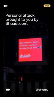 Shaadi.com didn’t just drop an ad, it dropped a reality check . From weddings to concerts, Indian priorities are unmatched-and this OOH captured it perfectly. Funny, sharp, and painfully relatable, this is what happens when a brand understands its audience a little too well. Respect the insight, laugh at the truth.
#ShaadiDotCom #BrandRoast #ViralVaultIndia