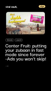 From traffic chaos to a bullock cart turning into turbo mode, all thanks to the iconic *laplapayee* effect. No fancy tech, no overthinking-just one chewing gum and unlimited madness.
Conceptualised by *Ogilvy, this campaign proved that a simple insight, rooted in desi humour, can become pop culture. Even today, the moment you hear *laplapayee, your zubaan almost reacts on its own.
Some ads don’t age-they become legends. Center Fruit did exactly that.

#CenterFruit #Laplapayee #ThrowbackAds #ViralVaultIndia