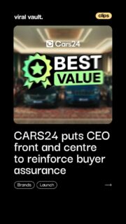 CARS24 is shifting the trust conversation from promises to proof with its latest campaign, putting India CEO Himanshu Ratnoo front and centre to spotlight a Lifetime Warranty and 30-Day Return Policy. 

Conceptualised by Talented, the films lean into relatable “family promise” moments while reinforcing policy-backed confidence, a bold move that signals the brand’s belief in product quality over emotional storytelling alone. 

In a category built on trust, Cars24 is making reassurance tangible, proving that when the product stands strong, the promise speaks louder.

#CARS24 #BrandCampaign #TrustMarketing #UsedCars #ViralVaultIndia