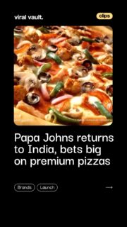 Back with a bolder slice, Papa Johns is rewriting its India story - this time with higher prices, sharper positioning and a serious focus on ingredient quality. Re-entering through Bengaluru, the brand is betting that a pizza-mature India is ready to pay a little more for better dough, better toppings and a dine-in experience that feels premium, not mass. In a market dominated by scale players, Papa Johns is choosing craftsmanship over discounting - and hoping India is hungry for it.

#PapaJohns #QSRIndia #FoodBusiness #ViralVaultIndia #InsideTheVault