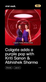 Colgate-Palmolive India is turning colour theory into a confidence ritual. With Kriti Sanon and Abhishek Sharma fronting Visible White Purple, whitening steps out of the bathroom shelf and into the beauty routine, proving that sometimes the brightest glow-up starts with a shade of purple.
#Colgate #VisibleWhitePurple #SmileConfidence #ViralVaultIndia
