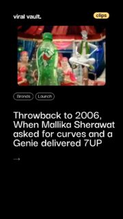 Back in 2006, Mallika Sherawat became the face of 7UP’s bold new Curvy bottle for PepsiCo India. Conceptualized by JWT and directed by Prahlad Kakkar, the TVC showed Mallika as a princess whose wish for beauty, curves and cool was granted by genie Fido Dido-turning her into the bottle itself. From lenticular outdoor hoardings to the first-ever “Mallika MMS” mobile launch and under-the-cap prizes, this was peak 2000s, full-volume marketing. Iconic, unhinged, unforgettable.

#ThrowbackMarketing #BrandNostalgia #PepsiCo #ViralVaultIndia