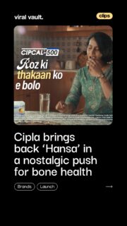 Turning a familiar line into a meaningful health cue, Cipla brings back Hansa, played by Supriya Pathak, to spark a relatable conversation around calcium awareness. By linking everyday tiredness to the importance of calcium and vitamin D for women above 30, the Cipcal 500 campaign blends nostalgia with purpose, making bone and muscle health a topic that feels both familiar and timely.

#Cipcal #CalciumAwareness #WomensHealth #ViralVaultIndia