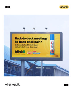 Blinkit teams up with Zandu Fast Relief to say it loud and clear, when life gets a little heavy, we’ve got your back, literally. Fast relief meets faster delivery, because comfort shouldn’t have to wait.

#WhatsOnBlinkit #ZanduFastRelief #BrandMoments #ViralVaultIndia