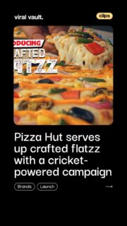 Pizza Hut is serving cricket season with a fresh spin as Crafted Flatzz steps onto the menu, an oval, shareable pizza innovation that’s as bold as match-day banter. 

Featuring Shivam Dube, Varun Chakravarthy and Harshit Rana, the campaign taps into the energy of the ICC Men's T20 World Cup and the buzz around the Indian Premier League, positioning Flatzz as the ultimate pizza all-rounder, lighter, bolder, and built for sharing. 

From fiery flavours to desi favourites, it’s innovation that plays straight to India’s love for both food and cricket.

#PizzaHut #CraftedFlatzz #CricketMarketing #ViralVaultIndia