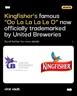 After living rent-free in our heads for nearly three decades, the iconic “Oo La La La Le O” finally gets the legal spotlight
United Breweries, part of the HEINEKEN group, has officially trademarked the signature Kingfisher jingle, turning one of India’s most recognisable brand earworms into a protected sonic asset. Proof that great branding isn’t just seen, it’s heard (and remembered).
#SonicBranding #Kingfisher #BrandIdentity #MarketingMoves #ViralVaultIndia