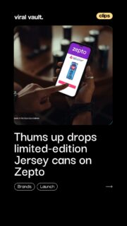 Match day just got a refresh. Thums Up drops limited-edition Jersey cans and Zepto makes sure they reach fans in minutes, because game time waits for no one.

#BrandCollab #LimitedEdition #QuickCommerce #ViralVaultIndia