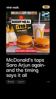 Nostalgia sells… but perfect timing sells even more. 

McDonald's just pulled a clever throwback by bringing back Sara Arjun, the same child who once appeared in its iconic ad, now returning as the face of the brand while promoting the Buddy Meal for ₹119. Coincidence? Not really. With Sara making waves again in Dhurandhar: The Revenge, the brand taps straight into emotional memory and childhood nostalgia.

So here’s the real question: Is it just a campaign, or a reminder that the strongest marketing is the one people already feel connected to? 

#McDonalds #SaraArjun #NostalgiaMarketing #BrandStrategy #ViralVaultIndia