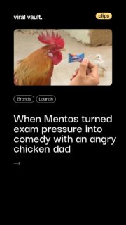 Back in 2015, Mentos served up one of its quirkiest ads with the unforgettable “Angry Chicken Dad.” Created by Ogilvy & Mather India, the animated spot featured a furious rooster scolding his chick for thinking about “chicks” instead of studying for exams. The humour-packed film promoted a bigger, softer Mentos while leaning into a cheeky, self-aware tone. With the tagline “Inko farak nahi padega, lekin aapko #FarakPadega,” the ad stood out for turning exam pressure into comedy rather than a lecture. Voiced by Sunil Grover and Rahul Mulani, the campaign remains a memorable slice of Indian advertising nostalgia.

#Mentos #AdvertisingNostalgia #IndianAds #ViralVaultIndia