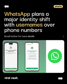 No number, no problem?
WhatsApp is reportedly working on usernames and unique IDs, letting users chat, call, and connect without ever sharing their phone numbers. A privacy win or a whole new way to slide into DMs
#WhatsApp #Usernames #PrivacyUpdate #MessagingApps #ViralVaultIndia