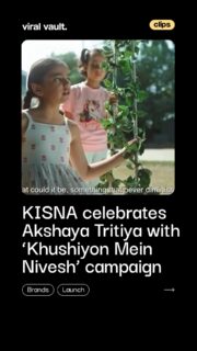 This Akshaya Tritiya, KISNA turns tradition into a heartfelt lesson on lasting value.
Through a child’s curious take on the meaning of “Akshaya,” ‘Khushiyon Mein Nivesh’ connects everyday family moments with jewellery that grows in emotional worth over time. A simple story, rooted in culture, reminding us that the best investments are the ones filled with happiness and togetherness.
#KISNA #KhushiyonMeinNivesh #AkshayaTritiya #FestiveCampaign #ViralVaultIndia