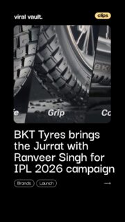 Confidence on the road now rides on ‘Jurrat’.
BKT Tyres enters the two-wheeler space with Ranveer Singh, spotlighting durability, grip, and comfort for everyday riders. From city commutes to unpredictable roads, the campaign positions performance-led tyres as the real fuel behind rider confidence.
#BKTTyres #Jurrat #RanveerSingh #TwoWheeler #ViralVaultIndia
