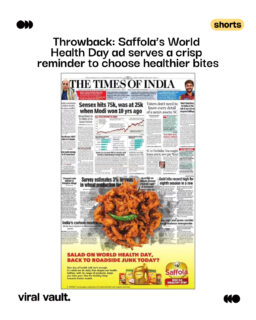 Throwback to Saffola’s clever World Health Day print that turned everyday temptation into a mindful message. By blending newspaper with fritters, the ad served a crisp reminder to choose healthier options over street-side cravings and make smarter food decisions every day.
#Throwback #WorldHealthDay #Saffola #PrintAd #MindfulEating #HealthyChoices #CreativeAdvertising #AdThrowback