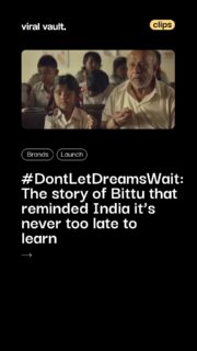 P&G Shiksha’s #DontLetDreamsWait campaign tells the powerful story of Bittu, a 75-year-old man who finally goes to school-proving that dreams have no expiry date. Conceptualised by Leo Burnett India, the film highlights a deeper issue: millions of children in India still lack access to education. Through its flagship CSR initiative, P&G Shiksha supports school infrastructure by contributing a part of sales from brands like Tide, Ariel, and Whisper. It’s not just an ad-it’s a reminder that education is a right, and every purchase can help build a child’s future.

#throwbackCampaign #PGShiksha #BrandWithPurpose #AdThatMatters #ViralVaultIndia