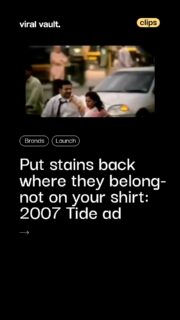 Back in 2007, Tide delivered one of its most memorable Indian ads, created by Leo Burnett Mumbai. The iconic “Lipstick” commercial turned a playful, everyday moment into a powerful product demonstration-showing how multiple lipstick stains on a white shirt vanish effortlessly after a wash.
The brilliance? It didn’t just tell you Tide works-it showed it in a relatable, slightly dramatic way. Rooted in humor and real-life insight, the campaign reinforced Tide’s core promise of superior stain removal, making it a standout example of storytelling meets product truth.
#ViralVaultIndia #throwbackad #TideAd #AdvertisingInsights #CreativeAds