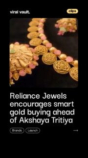 This Akshaya Tritiya, Reliance Jewels blends tradition with smart thinking.
Featuring Gajraj Rao and Pratibha Ranta, the campaign highlights a new-age mindset, where gold isn’t just auspicious, but a thoughtful, wearable investment for today’s buyers.
#RelianceJewels #AkshayaTritiya #SmartGoldBuying #ViralVaultIndia