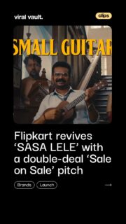 Flipkart brings back the madness with ‘SASA LELE 2.0’, this time turning up the chaos with a “sale on sale” explosion of stacked deals, cashback, and exchanges. Conceptualised by Kinnect, the campaign doubles down on exaggerated storytelling and high-energy recall to make “more” feel irresistible all over again.

#Flipkart #SASALELE #SaleOnSale #Kinnect #ViralVaultIndia