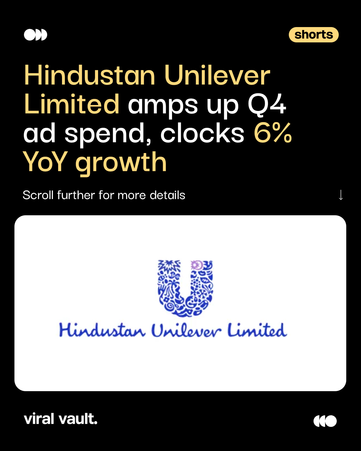 Hindustan Unilever Limited keeps its brand engine running strong 

Q4 ad spends rise 6% YoY to ₹1,509 crore, as the FMCG giant balances aggressive brand building with margin discipline. Backed by steady growth across Home Care, Beauty, and Foods, HUL continues to invest in demand generation while navigating a volatile macro environment.

#HUL #FMCG #Advertising #BrandBuilding #ViralVaultIndia