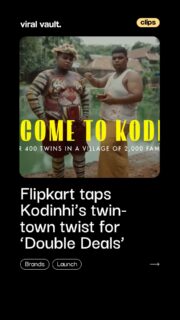Double the people, double the madness, Flipkart turns Kodinhi’s twin-town charm into a full-blown ‘Double Deals’ spectacle. With a playful twist where shopping patterns drive the offers, the campaign blends culture, chaos, and commerce into one unforgettable sale story.

#Flipkart #DoubleDeals #SASALELE #Kodinhi #ViralVaultIndia