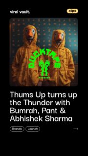 Thums Up turns up the intensity with Jasprit Bumrah, Rishabh Pant and Abhishek Sharma, bringing together power, attitude and pure adrenaline. This isn’t just a campaign, it’s a full-blown surge of energy that hits as hard as the game itself.

#ThumsUp #TasteTheThunder #JaspritBumrah #ViralVaultIndia