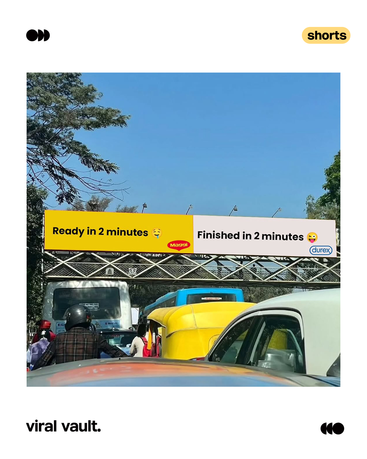 “2 minutes” just got redefined in this clever billboard banter.

#SpecAd #BillboardAdvertising #CreativeAdvertising #ViralVaultIndia