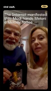 From viral memes to real-life diplomacy - the “Melodi” moment just got sweeter
PM Narendra Modi gifting a pack of Melody toffee to Italy’s Giorgia Meloni has sent the internet into a frenzy, turning one of social media’s most talked-about running jokes into reality. Now the big question is: will Parle join the conversation?
#Parle #Melody #NarendraModi #GiorgiaMeloni #ViralVaultIndia