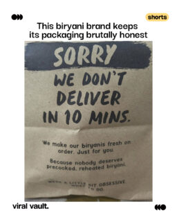 In a world obsessed with 10-minute delivery, Potful chose honesty
“Sorry, we don’t deliver in 10 mins” isn’t just packaging - it’s a branding statement that reminds people real biryani takes time. Slow cooking became smart marketing.
#Potful #Biryani #FoodMarketing #PackagingDesign #ViralVaultIndia