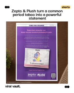 A pad wrapped in newspaper isn’t just packaging - it’s a reflection of the silence and stigma women still experience every month.
This Menstrual Hygiene Day, Zepto and Plush turned a familiar reality into a powerful conversation starter by recreating the taboo exactly how society presents it. Sometimes, the best way to challenge a norm is to hold a mirror to it.
#MenstrualHygieneDay #Zepto #Plush #ViralVaultIndia