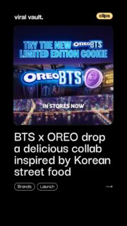 K-pop meets snack culture!
OREO and BTS are coming together for a limited-edition collab inspired by the flavours of Korean street food. With 13 unique cookie embossments celebrating BTS’ anniversary, this launch is made for every ARMY around the world.
Sweet, nostalgic and iconic - this might just be the collab of the year.
#BTS #OREO #BTSxOREO #KPop #ARMY #ViralVaultIndia