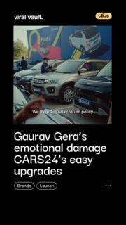 When Gaurav Gera got stuck in character, CARS24 made sure at least the car switch stayed effortless 

Because some things are hard to move on from… your old car shouldn’t be one of them

#GauravGera #CARS24 #MethodActing #ViralVaultIndia