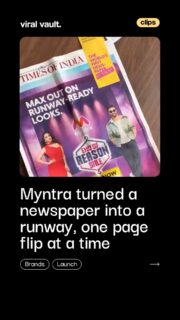 The real fashion show wasn't on a runway, it was hidden between newspaper pages. 

With the End Of Reason Sale, Myntra transformed every page flip into the next chapter of a stylish rom-com, proving that great advertising isn't just seen, it's experienced.

A clever reminder that when storytelling meets fashion, even print can steal the spotlight. 

#Myntra #MyntraEORS #EndOfReasonSale #ViralVaultIndia