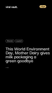 Mother Dairy has introduced India’s first naturally degradable milk pouch in soil, marking a significant step toward sustainable packaging. Through an emotional campaign by Ogilvy, the brand tells the story of a milk pouch finding its way back to nature, reinforcing its commitment to caring not just for consumers, but for the environment too.

#MotherDairy #WorldEnvironmentDay #Sustainability #GreenPackaging #ViralVaultIndia
