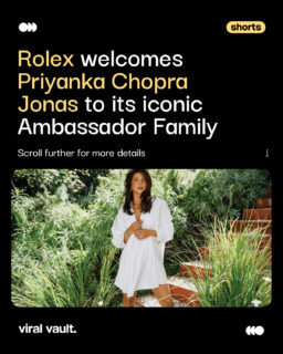 A global icon enters the world of timeless luxury.
Priyanka Chopra Jonas joins the prestigious Rolex family as its newest global brand ambassador, marking a rare and historic crossover in the world of luxury endorsements. Bridging Bollywood, Hollywood, and global humanitarian work, she continues to redefine what it means to be a worldwide force.
A partnership where legacy meets influence.
#PriyankaChopra #Rolex #LuxuryBrand #ViralVaultIndia