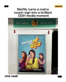 When your OOH placement does all the talking… even the logo takes a backseat.
Netflix turns a simple metro commute into a clever media moment by placing Maa Behen OOH right under the “Reserved for Ladies” sign, making the title feel like it belongs exactly where it’s seen.
A sharp reminder that in advertising, context can be louder than creativity itself.
#Netflix #MaaBehen #OOH #ViralVaultIndia