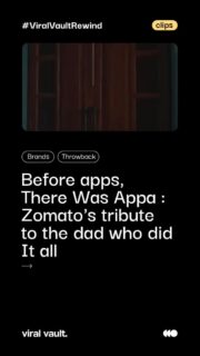 Long before Uber, Spotify, or Truecaller existed, there was Appa. Zomato's Father's Day campaign traces a father's quiet, lifelong multitasking, from school drop-offs to fixing what's broken to always knowing exactly what you need. The ad's emotional payoff lands when a grown son, scrolling through his digital world, suddenly remembers the date and asks his dad what he wants. The answer? Just a home-cooked meal made by his child. No app has ever come close.
#BeforeAppsThereWasAppa #FathersDay #Zomato #EmotionalAdvertising #ViralVaultRewind