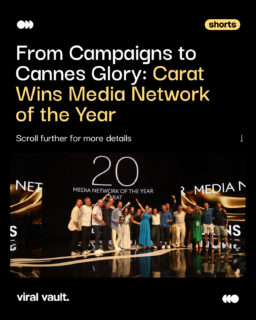 Dentsu’s Carat has been crowned Media Network of the Year at Cannes Lions 2026, proving that the most impactful campaigns happen when creativity, technology, and insights work together. With 3 Gold, 1 Silver, and 2 Bronze Lions across global markets, Carat has set a new benchmark for media innovation on the world's biggest creative stage. 

#Carat #Dentsu #CannesLions #CannesLions2026 #MediaNetworkOfTheYear #MediaInnovation
