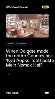 Before "Say No to Yellow," there was a question that united every Indian household: Kya aapke toothpaste mein namak hai? This throwback takes us back to Colgate Active Salt's iconic campaign, where Kareena Kapoor Khan (alongside Shriya Saran) brought salt and lemon out of the kitchen and into everyone's morning routine. Directed by the late Pradeep Sarkar through Red Fuse Communications, this ad didn't just sell toothpaste - it built a tagline generations still remember. Some campaigns just never get old.
#Colgate #ThrowbackAd #IndianAdvertising #BrandThrowback #ViralVaultIndia