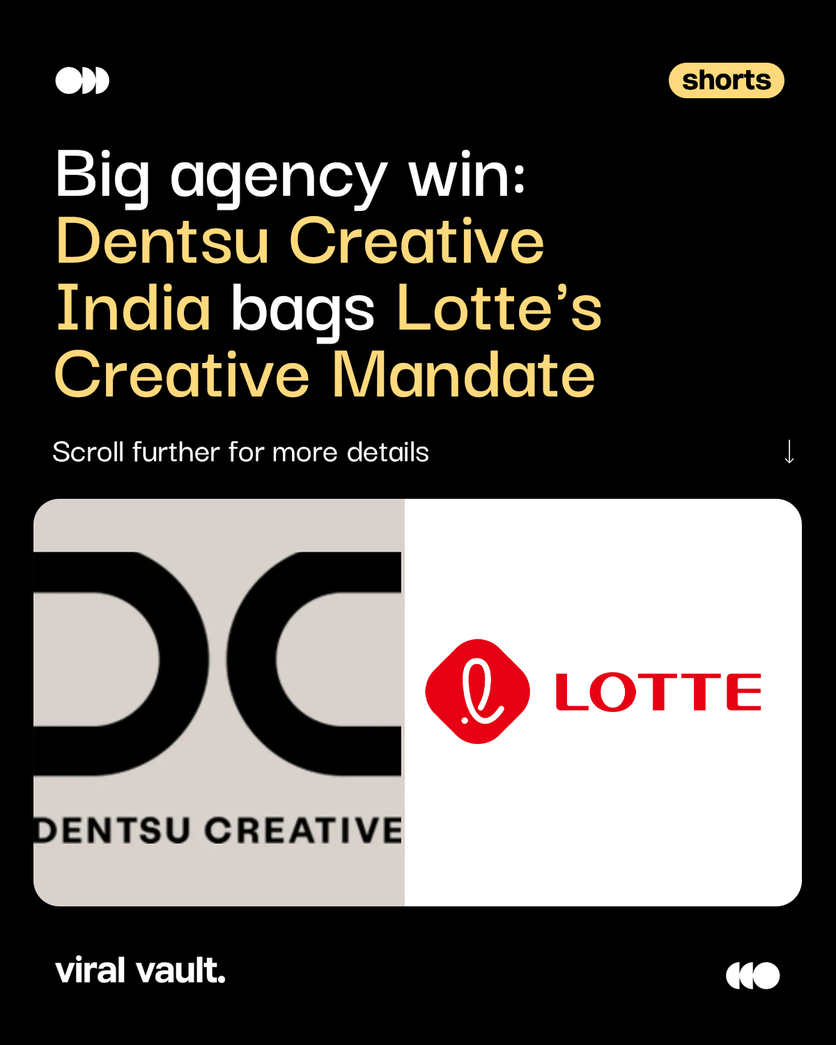 Big agency win! Dentsu Creative India is now shaping the future of Lotte's biggest brands. 

After a multi-agency pitch, Dentsu Creative India has secured Lotte India's creative mandate and will lead campaigns for iconic brands like Choco Pie, Pepero, Coffy Bite, Eclairs, and more. The partnership kicks off with Pepero's India campaign, tapping into the growing Korean culture wave.

Which Lotte product is your all-time favourite?

#DentsuCreative #LotteIndia #Pepero #viralvault

[ Dentsu Creative India, Lotte India, Pepero, Choco Pie, creative mandate, agency win, brand marketing, advertising, Korean brands, marketing news. ]