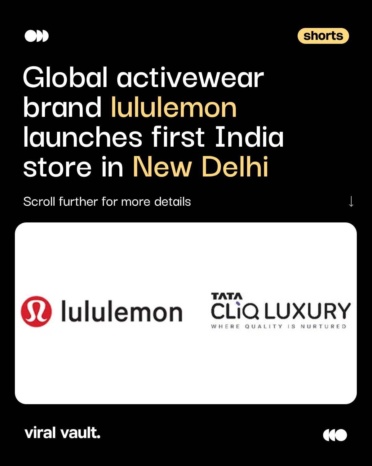 lululemon is officially stepping into India. 

The global premium activewear brand is set to open its first-ever India store at DLF Promenade, New Delhi, in partnership with Tata CLiQ. Alongside the retail debut, lululemon will also be available on Tata CLiQ Luxury and Tata CLiQ Fashion, expanding its reach through an omnichannel launch.

With its community-first approach and performance-driven apparel, lululemon is ready to tap into India's fast-growing fitness and athleisure market.

#lululemon #lululemonIndia #TataCLiQ #dlfpromenade 

[ lululemon India, Tata CLiQ, DLF Promenade, New Delhi, activewear, athleisure, retail expansion, premium fashion, fitness apparel, omnichannel retail, India launch, fashion retail, global brands. ]