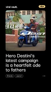 Every child sees their dad as a superhero. 

Hero MotoCorp’s latest 'Hero Ka Scooter, Scooter Ka Hero' campaign brings that belief to life through a heartwarming father-daughter adventure. Conceptualised by McCann India, the film transforms an everyday scooter ride into a magical journey, while seamlessly showcasing the Hero Destini's practicality, comfort, and reliability.

Because sometimes, the greatest heroes are the ones who show up every day.

#HeroDestini #HeroMotoCorp #HeroKaScooterScooterKaHero #ViralVaultIndia 

[ Hero Destini campaign, Hero MotoCorp, Hero Ka Scooter Scooter Ka Hero, father daughter ad, McCann India campaign, family scooter, emotional advertising, Indian marketing campaign, scooter features, brand storytelling, automotive campaign, father as hero, family-focused advertising. ]