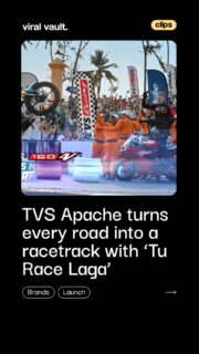 7 Million Riders. 20 Years of Racing DNA. One Powerful Message.

TVS Apache celebrates a major global milestone with the launch of its new campaign, 'Tu Race Laga'. More than a racing film, the campaign redefines what it means to race, shifting the focus from competing with others to chasing your own ambitions, growth, and potential.

Created by TBWA\Lintas and directed by acclaimed filmmaker Ram Madhvani, the campaign reinforces Apache's iconic 'Track to Road' philosophy, inspiring riders to push boundaries both on and off the road.

From racetracks to everyday journeys, TVS Apache continues to fuel the spirit of performance, innovation, and self-belief across 90 countries and 7 million riders worldwide.

#TVSApache #TuRaceLaga #TVSMotorCompany #ViralVaultIndia 

[ TVS Apache Tu Race Laga campaign, TVS Apache 7 million customers, TVS Motor Company campaign, TVS Apache Track to Road, Ram Madhvani TVS Apache ad, TBWA Lintas TVS Apache, motorcycle marketing campaign, premium motorcycle brand, TVS Apache global milestone, automotive advertising India, racing inspired campaign, TVS Apache riders community. ]