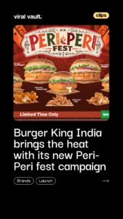 Burger King India is turning up the heat with its new Peri-Peri Fest.

Featuring nine bold and flavour-packed offerings, including Peri-Peri Whoppers, burgers, fries, wings, nuggets and more, the limited-period menu starts at just ₹99. To bring the launch to life, Burger King has rolled out a musical campaign celebrating the origins and excitement of Peri-Peri flavours, backed by a 360-degree marketing push across digital, social, OOH and influencer platforms.

Will Peri-Peri Fest be Burger King's next big flavour hit?

#BurgerKingIndia #PeriPeriFest #BurgerKing #QSR #FoodMarketing #ViralVaultIndia 

[ Burger King India, Peri-Peri Fest, Burger King campaign, Peri-Peri menu, Peri-Peri Whopper, Burger King India launch, Havas Creative India, QSR marketing, food marketing campaign, restaurant industry news, limited-time menu, Burger King advertising, food brand campaign, marketing news India, consumer brand marketing. ]