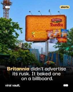 Britannia took product advertising to a whole new level.

Instead of placing its rusk on a billboard, the brand transformed the billboard itself into a giant rusk, turning a simple outdoor ad into an unmissable visual spectacle.

Sometimes, the best way to showcase a product is to become the product.

Now that's a campaign worth having with a cup of chai.

#Britannia #BritanniaRusk #OOH #OutOfHome #Billboard #Advertising #Marketing #CreativeCampaign #Branding #MarketingStrategy #MarketingCampaign #CreativeAds

[Britannia, Britannia Rusk, OOH, Out-of-Home Advertising, Billboard, Creative OOH, Outdoor Media, Advertising Campaign, Marketing, Billboard Innovation, Marketing Campaign, Marketing Strategy]