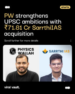 PhysicsWallah is doubling down on UPSC.
PW has increased its stake in Sarrthi IAS from 40% to 51% with a ₹71.81 crore investment, marking a major step in its long-term plan to strengthen its presence in the civil services preparation space.
A strategic move that signals PW’s growing ambitions beyond JEE and NEET.
#PhysicsWallah #PW #SarrthiIAS #EdTech #UPSC #CivilServices #ViralVaultIndia
