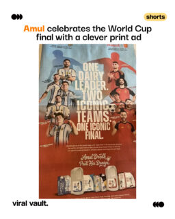 When the FIFA World Cup final featured Argentina 🇦🇷 vs Spain 🇪🇸, Amul was already on the winning side.
As the official regional sponsor of both finalists, the brand celebrated the moment with a striking full-page print ad, proving that great marketing wins, no matter who lifts the trophy.
#Amul #FIFAWorldCup2026 #WorldCup #Argentina #ViralVault