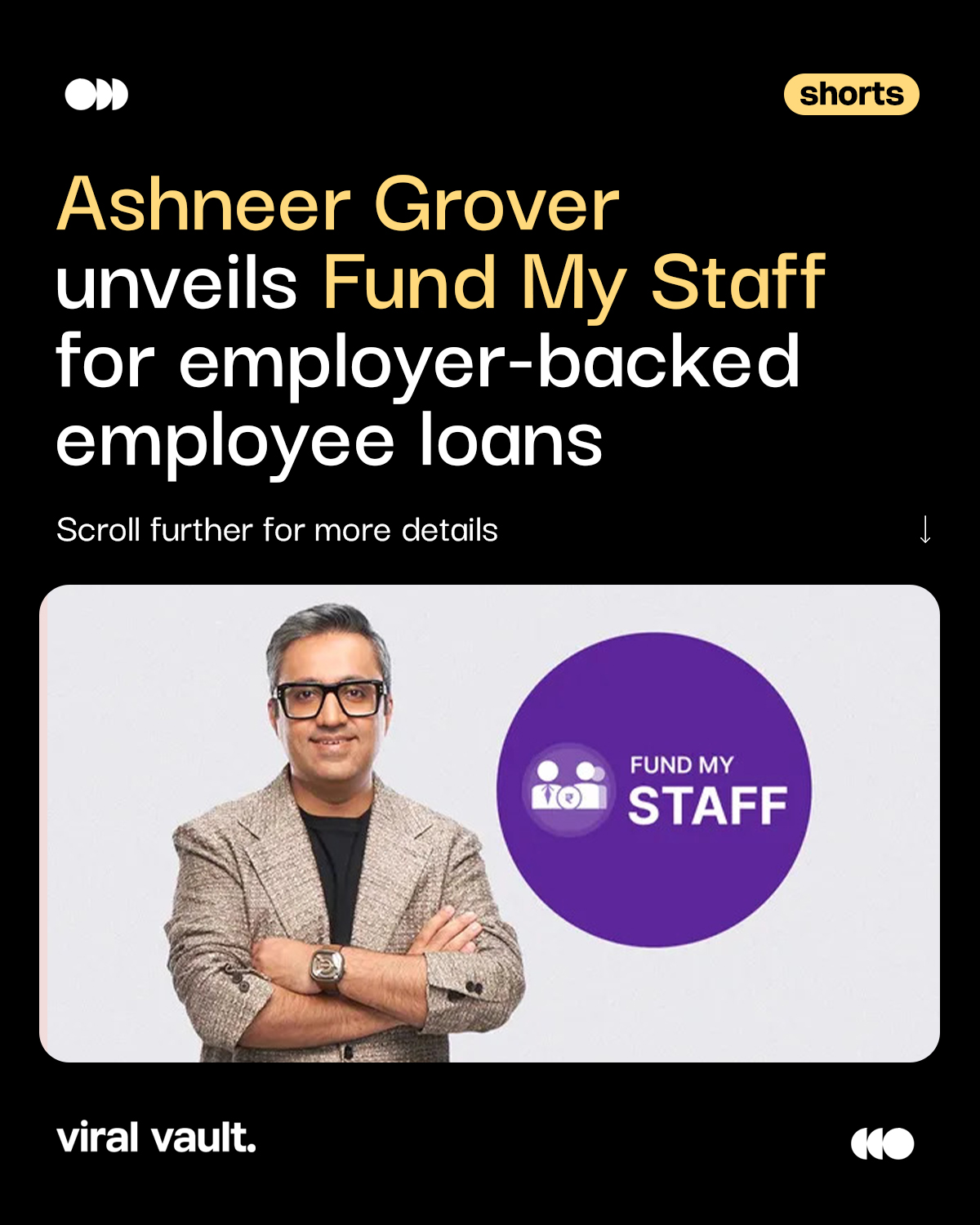 Ashneer Grover is back with another fintech venture. Fund My Staff enables employers to act as guarantors, helping employees access loans from RBI-regulated lenders while repaying through convenient monthly EMIs.

#AshneerGrover #FundMyStaff #Fintech #EmployeeLoans #ViralVaultIndia 

[ Ashneer Grover, Fund My Staff, employee loans, employer-backed loans, fintech startup, RBI-regulated lenders, BharatPe co-founder, startup India, employee financing, fintech innovation, business news ]